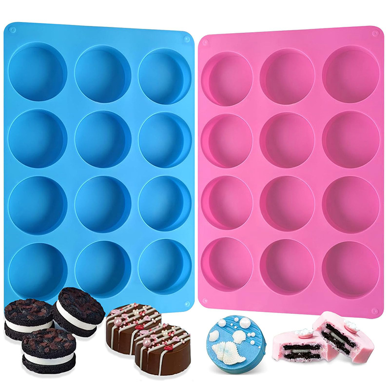 Soap Making Name - Round Silicone Molds 12-Cavity Cylinder Chocolate