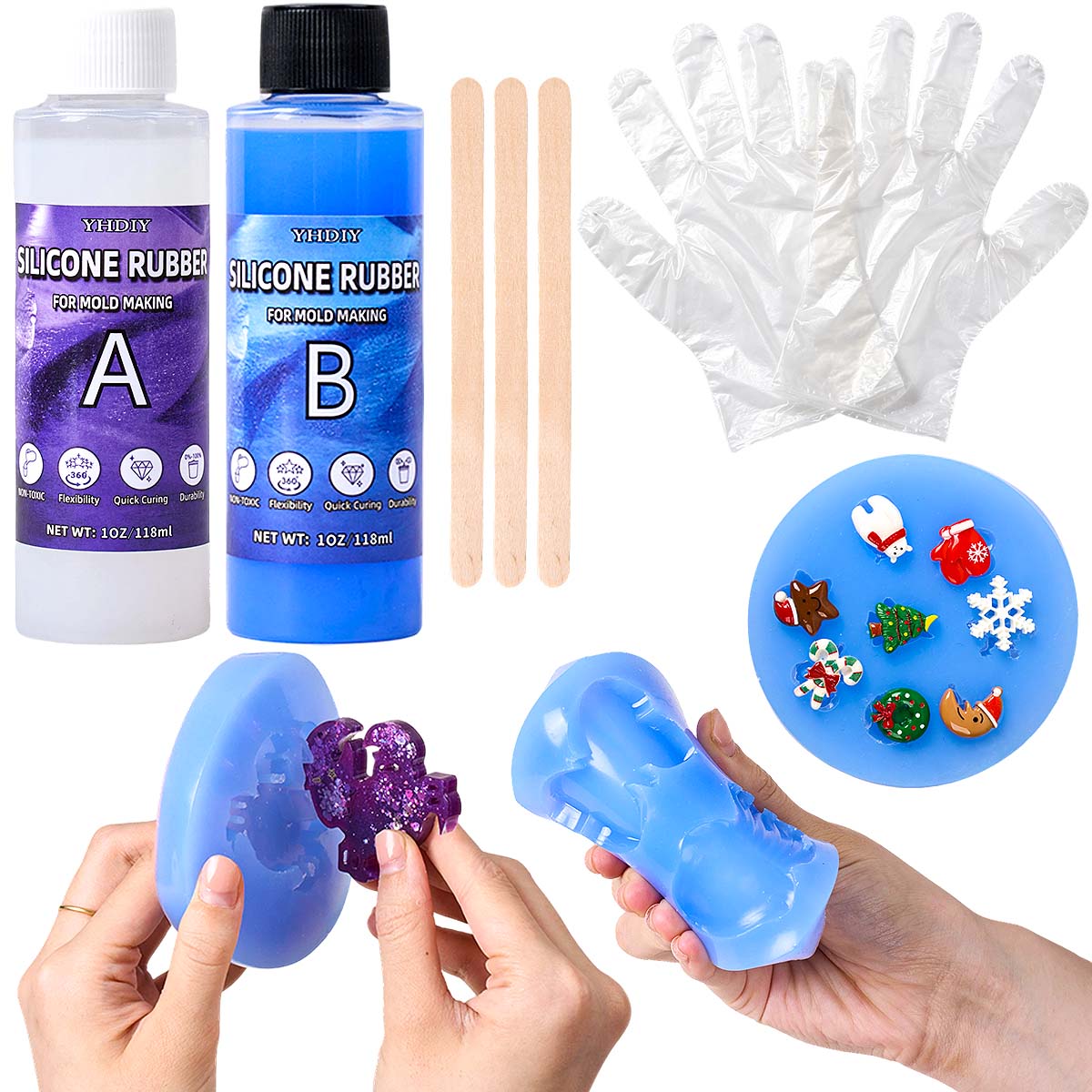 Soap Making Kits - 118ml/296ml Silicone Mold Making Kit for