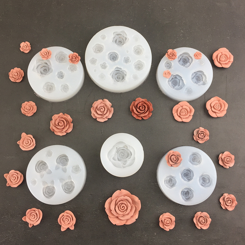 Soap Making Name - 3D Rose Flower Shape Leaf Silicone