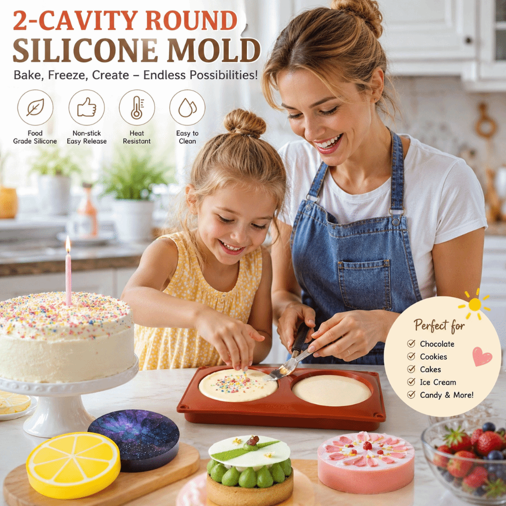 Soap Making Tray - Cylinder Shaped Silicone Baking Mold Large