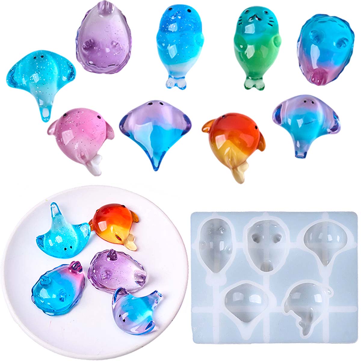 Soap Making Tray - 3D Healing Kawaii Manta Ray Whale