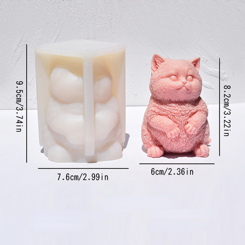 3D Fat Cat Silicone Candle Mol - đánh giá và giá Soap Making Animal Fat
