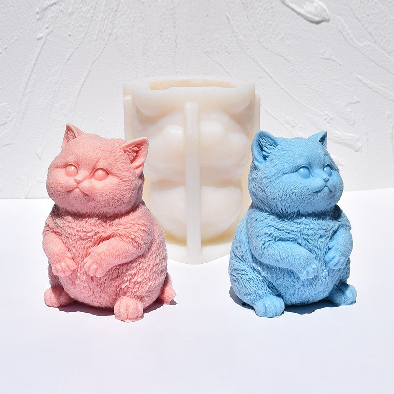 3D Fat Cat Silicone Candle Mol - đánh giá và giá Soap Making Animal Fat
