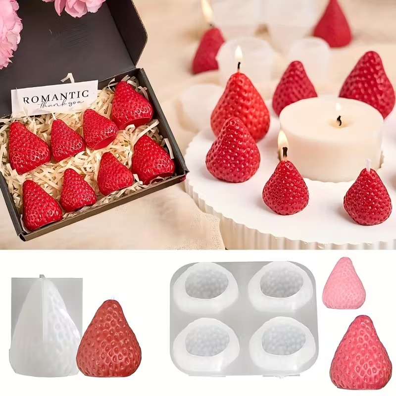 Strawberry Silicone Candle Mol - đánh giá và giá Soap Making Silicone Molds