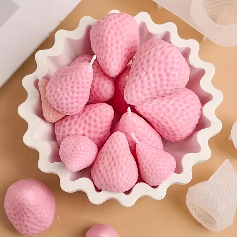 Strawberry Silicone Candle Mol - đánh giá và giá Soap Making Silicone Molds