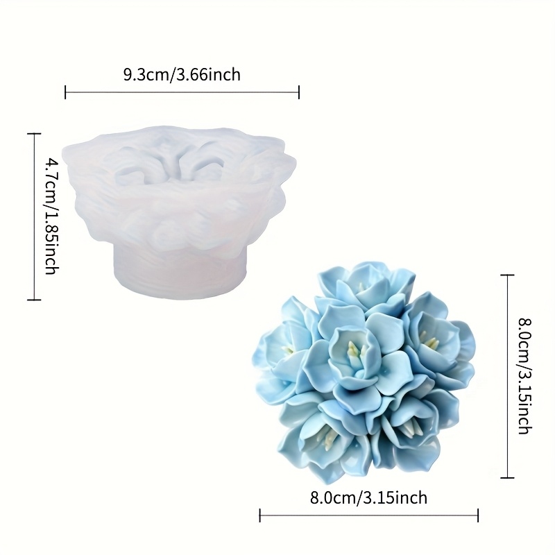 1 Hydrangea Candle Silicone Mo - đánh giá và giá Soap Making Silicone Molds