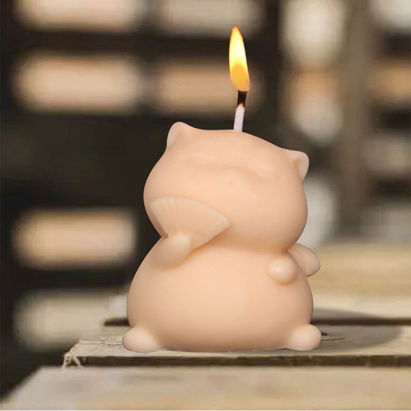 Cute Fat Cat Silicone Candle M - đánh giá và giá Soap Making Animal Fat