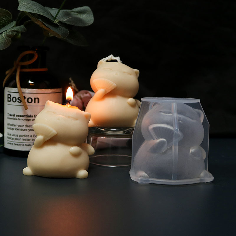 Cute Fat Cat Silicone Candle M - đánh giá và giá Soap Making Animal Fat